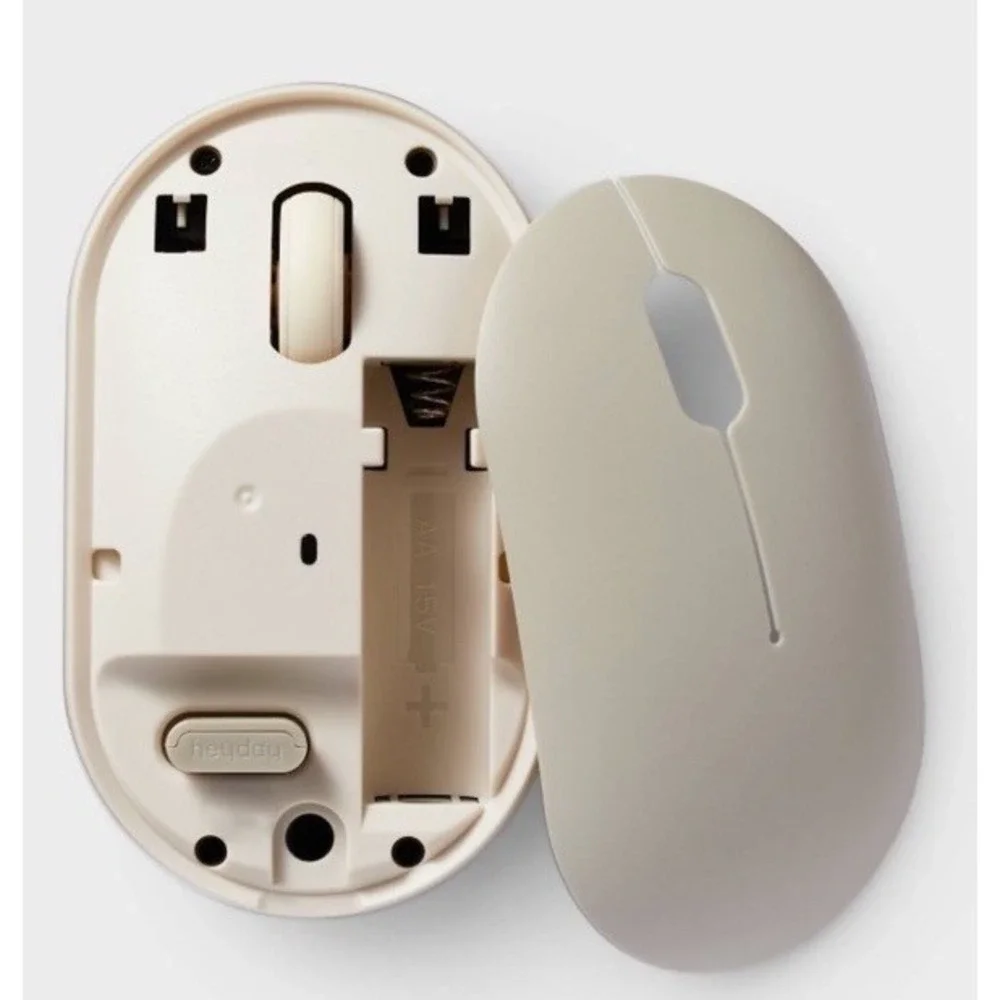 Heyday Compact Wireless Bluetooth 5.1 Mouse Warm Gray USB Receiver Included New